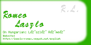 romeo laszlo business card